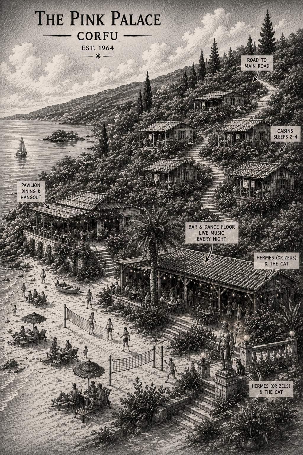 The Pink Palace visual from the novel